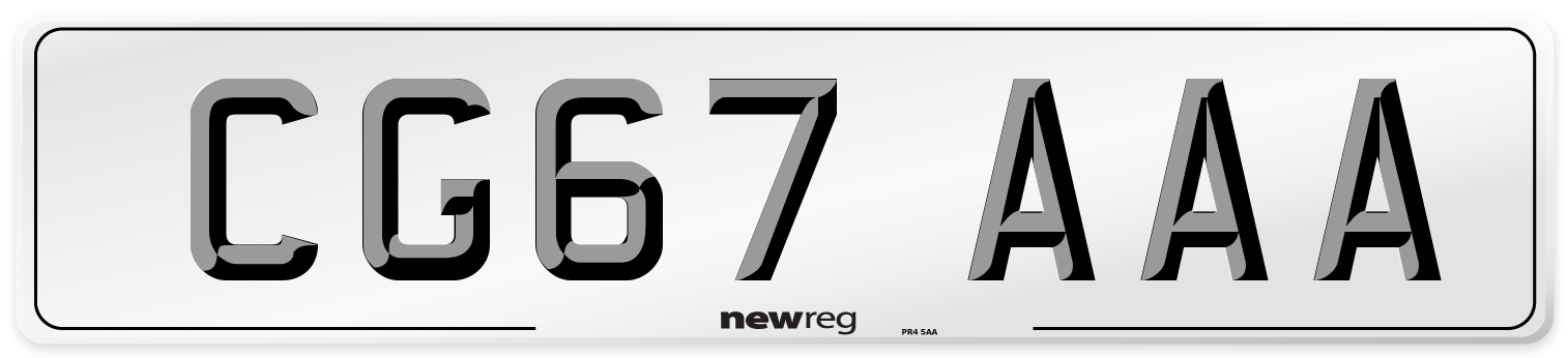 CG67 AAA Number Plate from New Reg